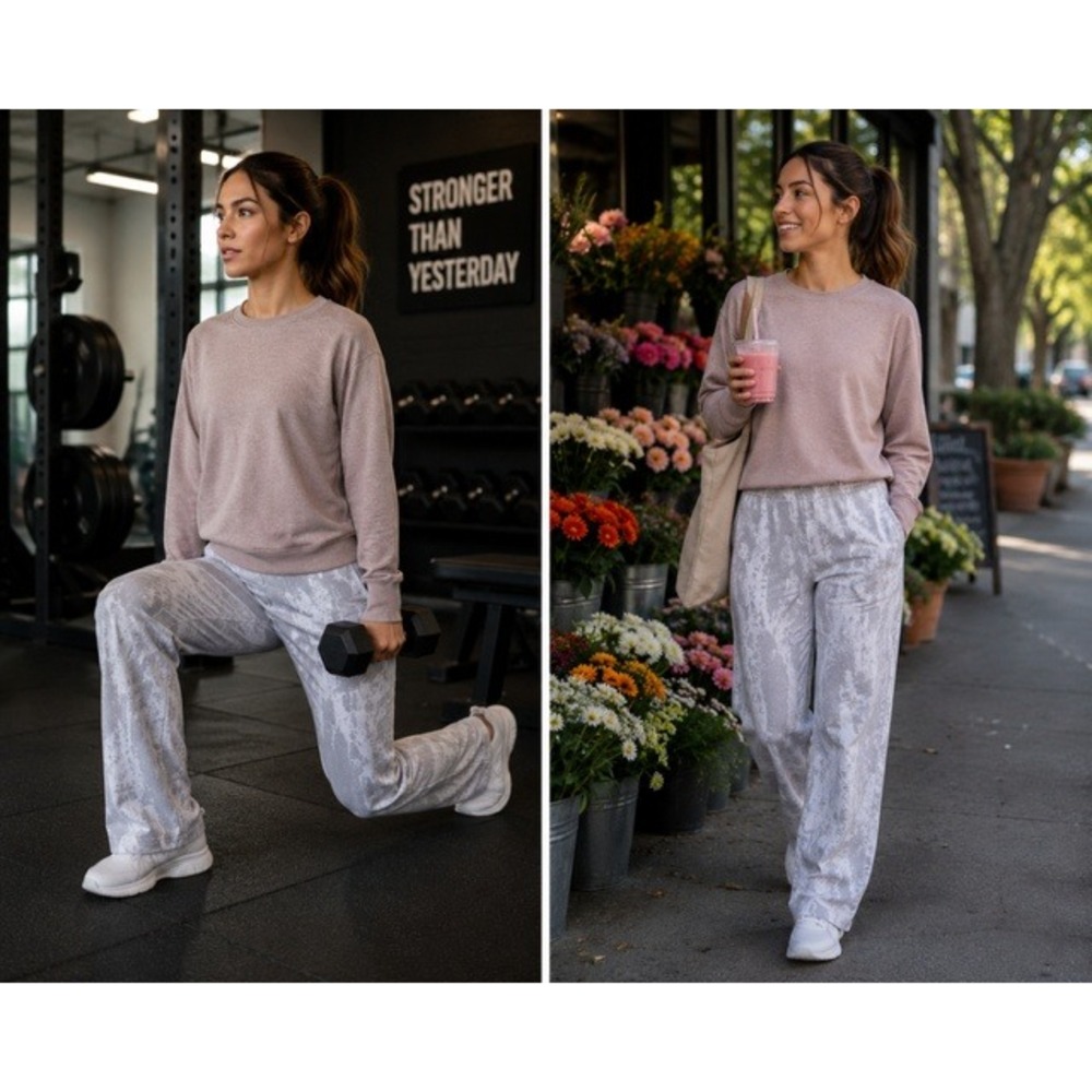 RBX Active Womens Heathered Mauve Pink Crewneck Pullover Thumbhole Sweatshirt S